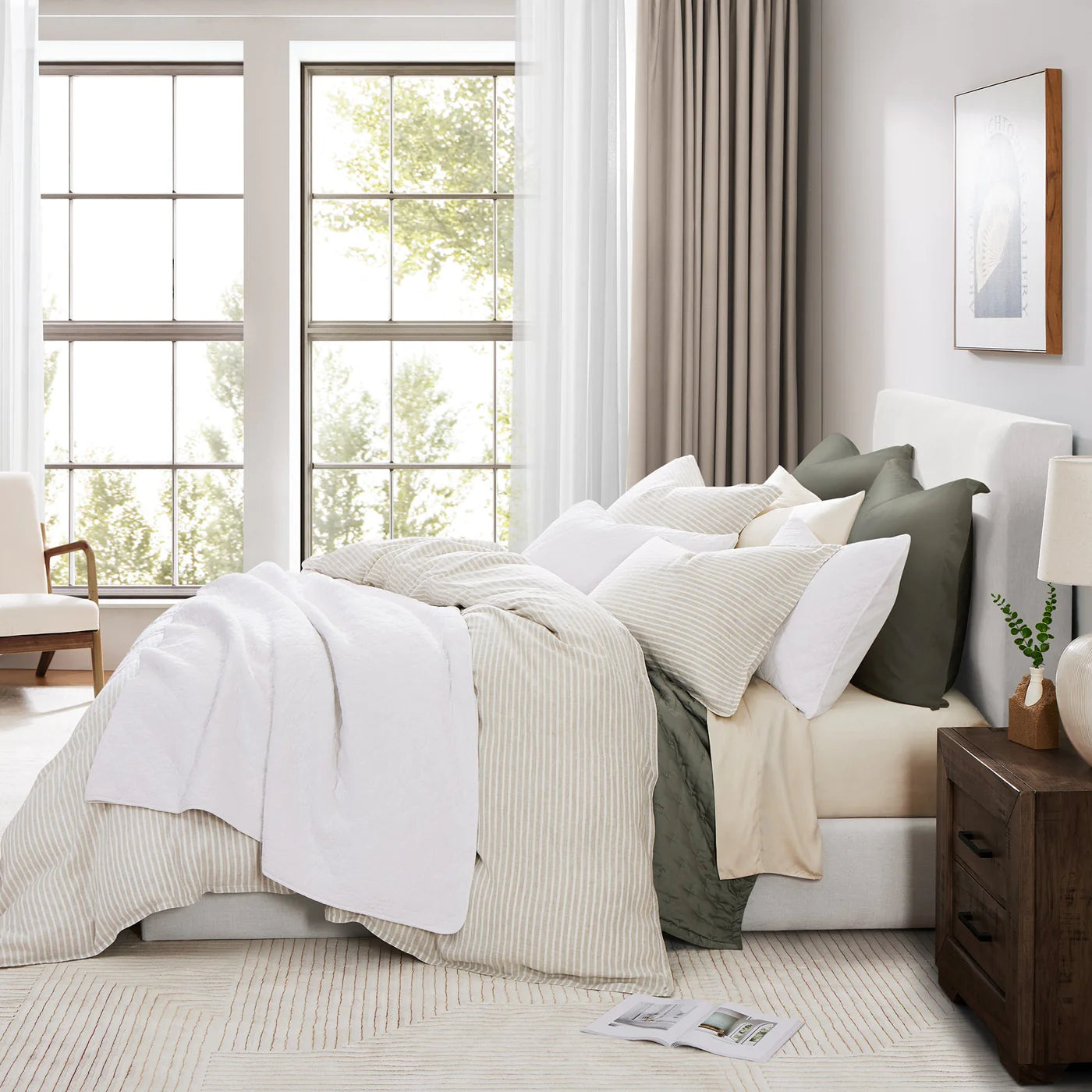 100% French Flax Linen Railroad Stripe - Shop The Look