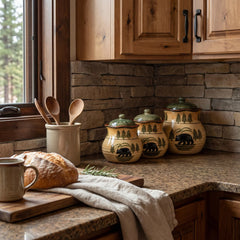 Rustic Bear 3PC Canister Set Canister
