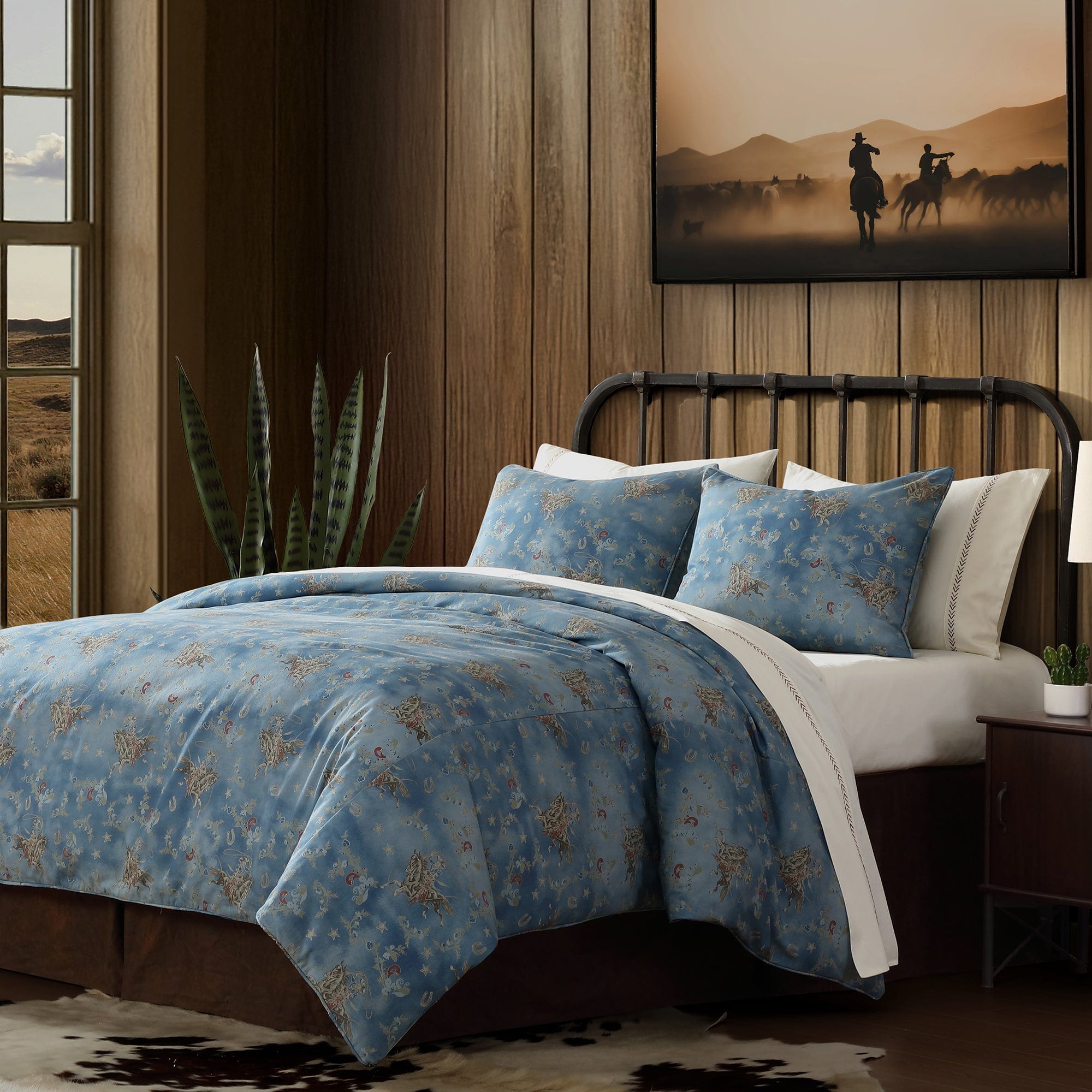 Lee Western Washed Denim Bedding Set Comforter / Duvet Cover