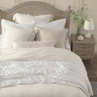 Lily Washed Linen Ruffled Bedding Set Comforter / Duvet Cover