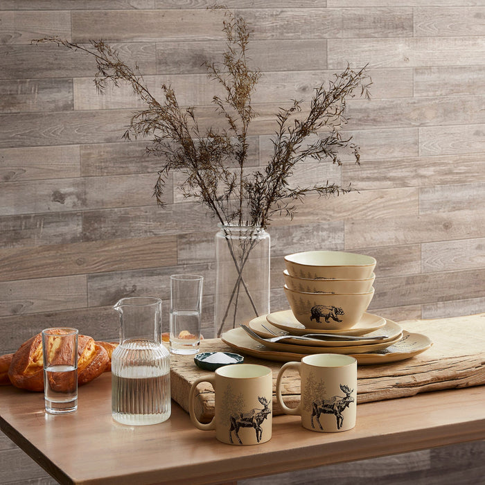 White Pine 16PC Ceramic Dinnerware Set Dinnerware Set