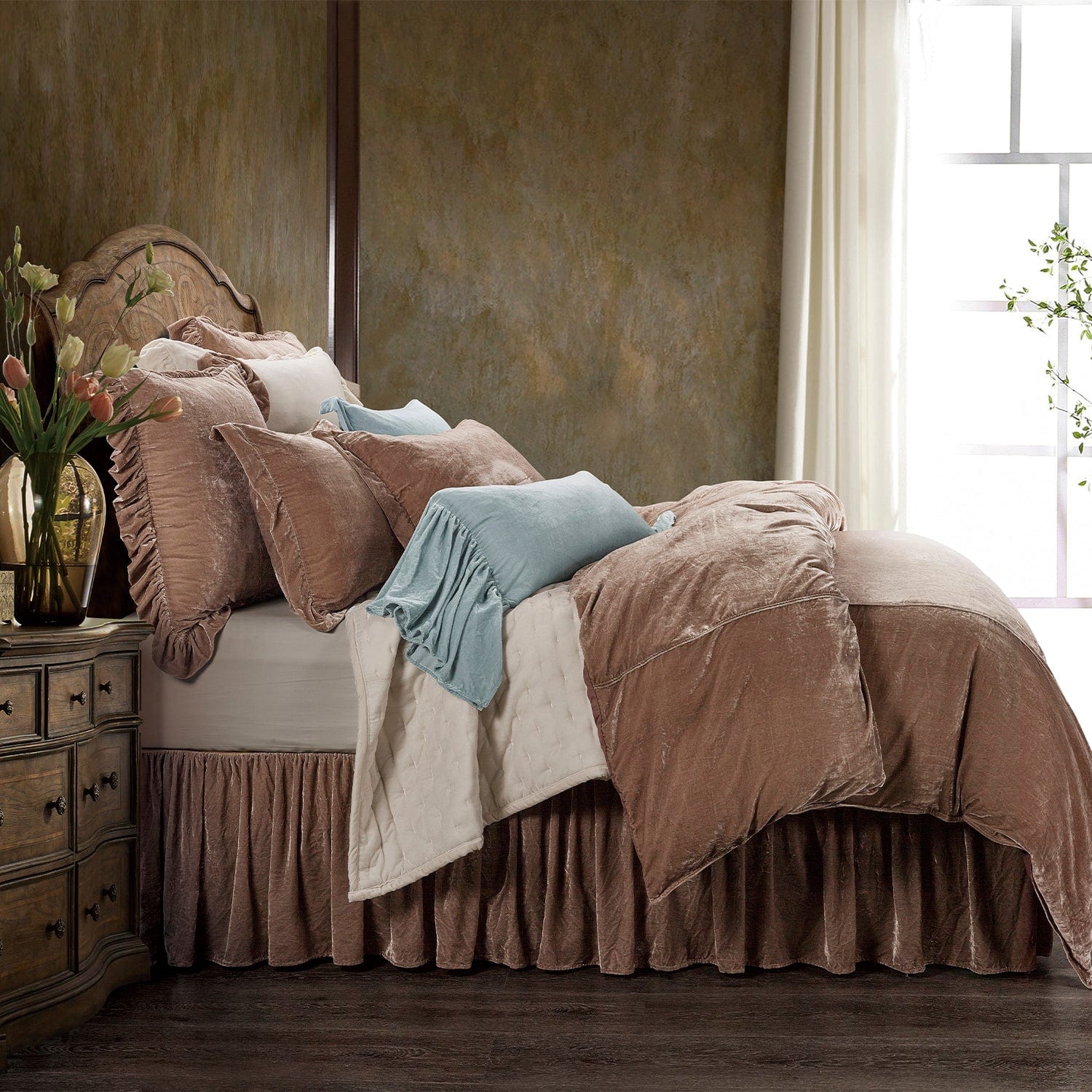 Stella Faux Silk Velvet Duvet Cover Set | Paseo Road by HiEnd Accents