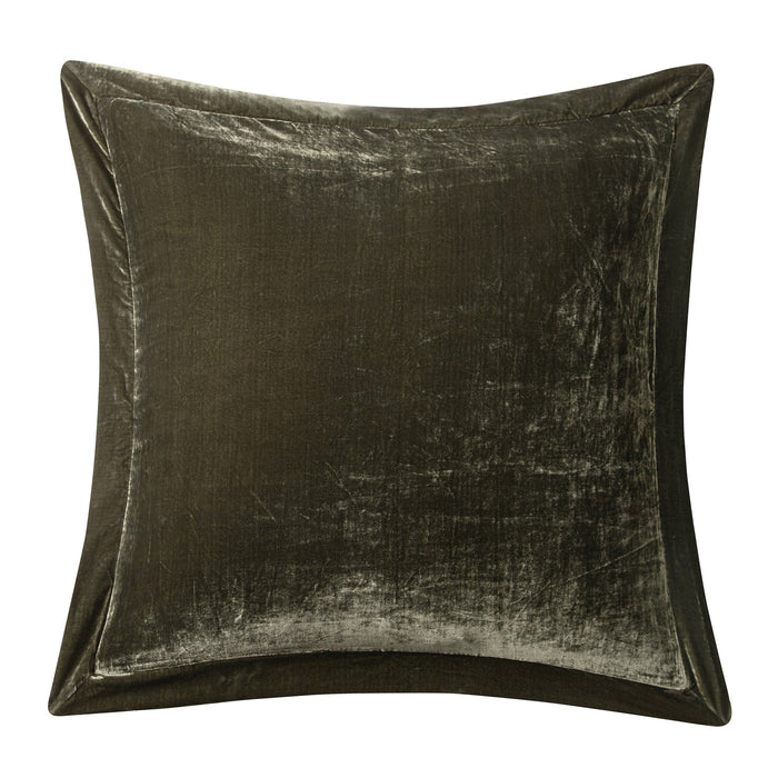 Stella Faux Silk Velvet Flanged Euro Sham Midnight Blue Euro Sham