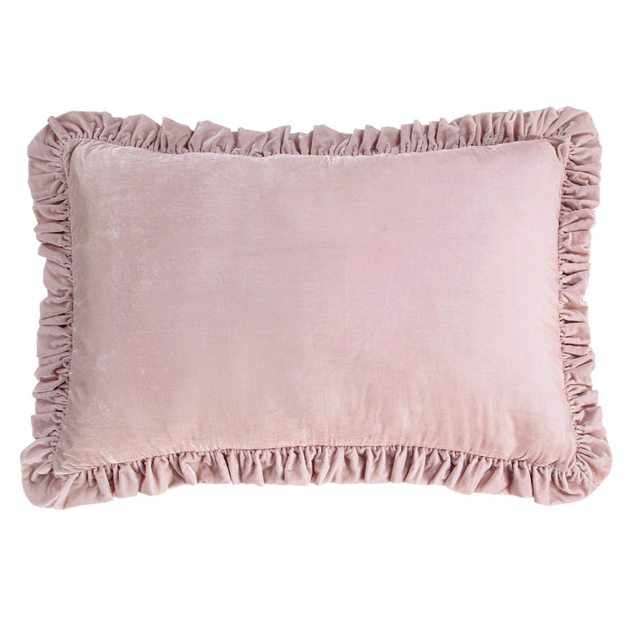 Stella Faux Silk Velvet Ruffled Dutch Euro Pillow Lilac Pillow