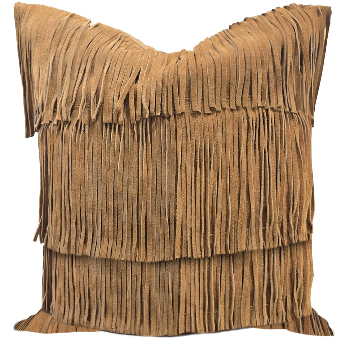 Western Suede Fringed Pillow Pillow