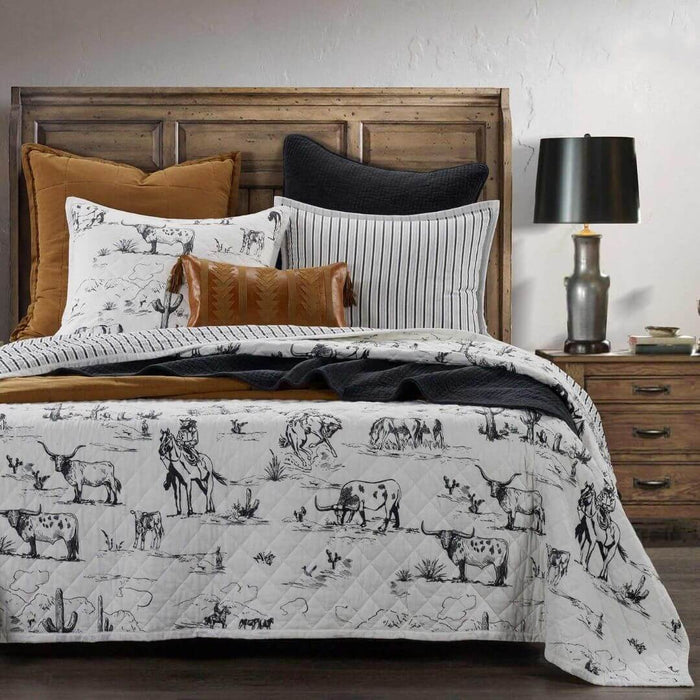 Ranch Life Western Toile Reversible Quilt Set Quilt