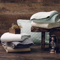 Linen Cotton Diamond Quilt, Full/Queen, 4 Colors Sale-Bedding