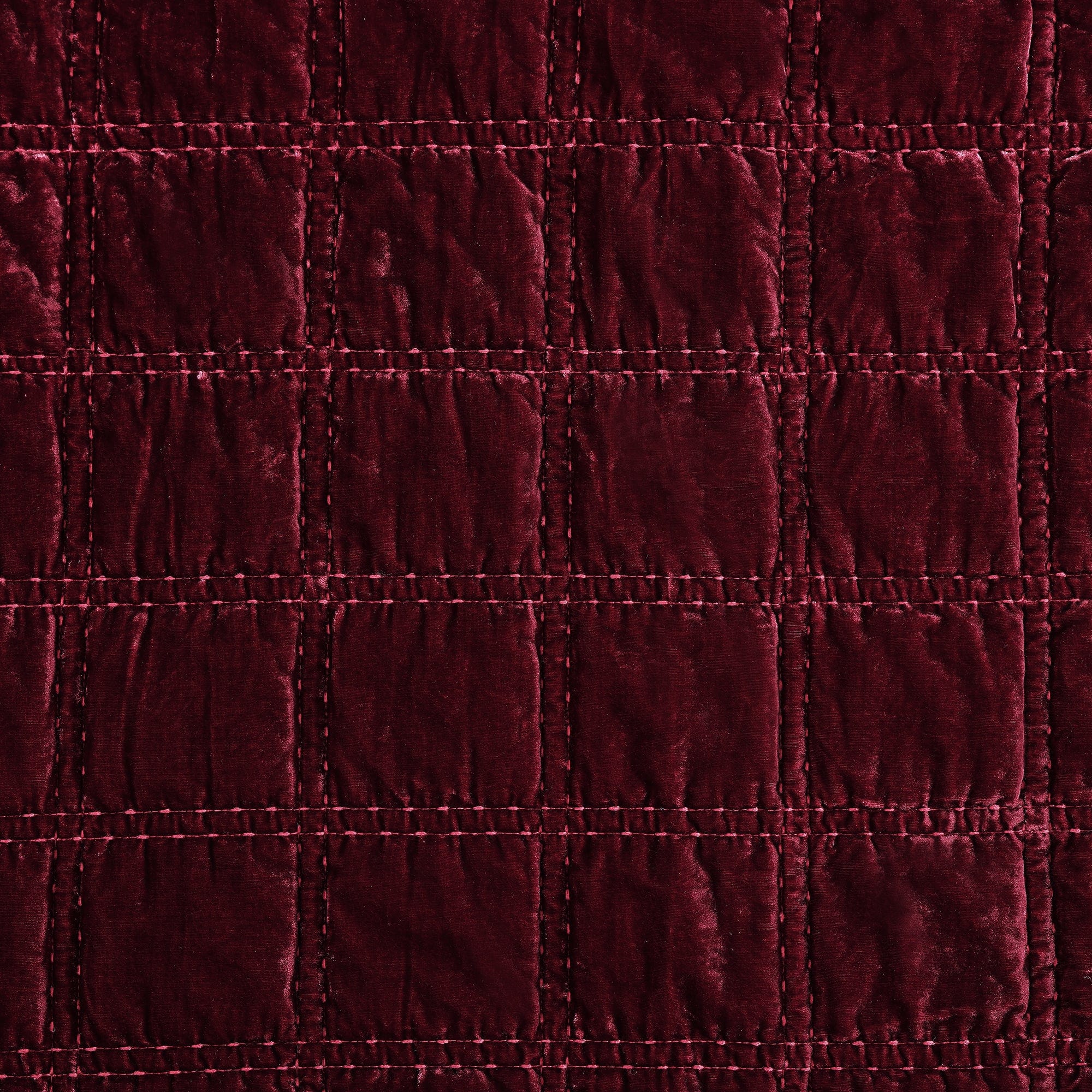 Stella Faux Silk Double Box Stitch Swatch Garnet Red Swatch