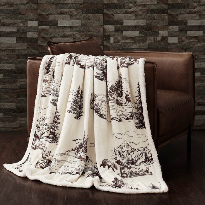 White Pine Campfire Sherpa Throw Throw