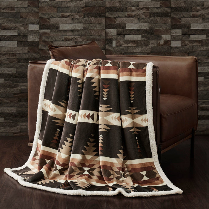 Yosemite Campfire Sherpa Throw, Black Throw