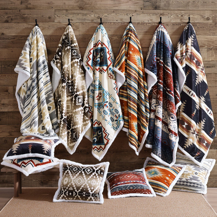 Yosemite Campfire Sherpa Throw, Black Throw