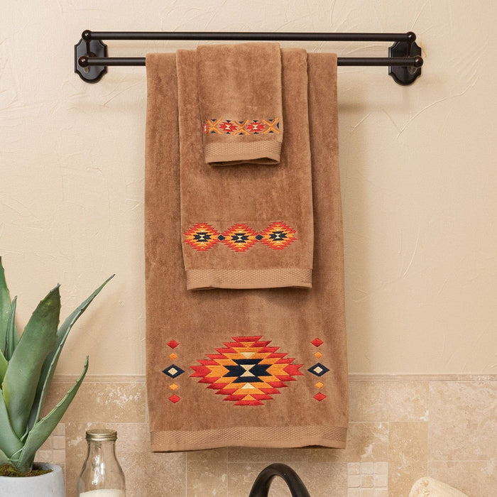 Del Sol 3PC Towel Set, Mocha Bath Towel