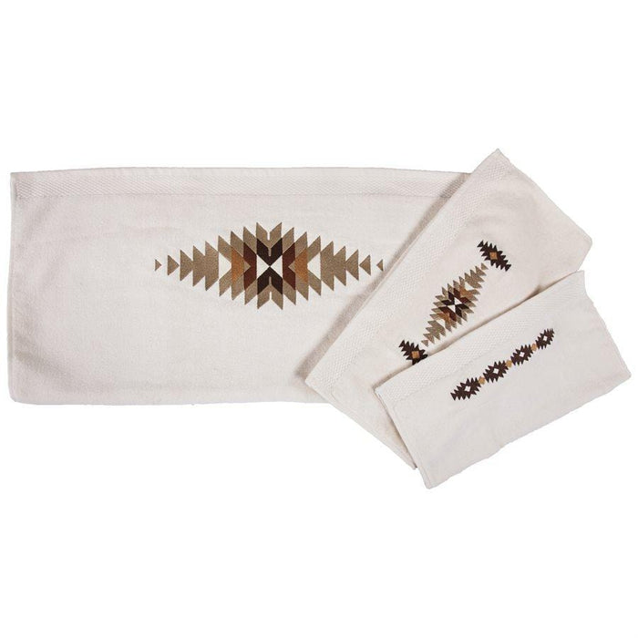 Yosemite Embroidered 3-PC Bath Towel Set, Cream Bath Towel