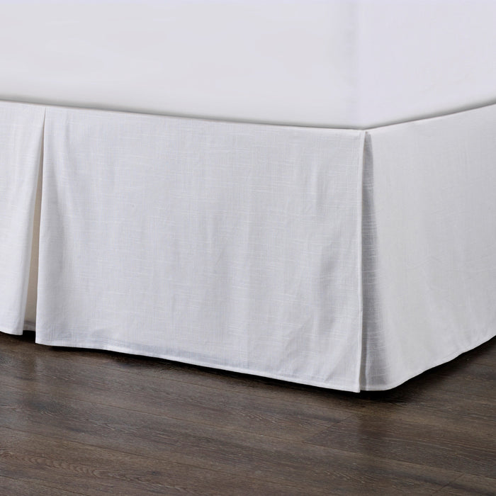 Hera Tailored Linen Bed Skirt Queen / White Bed Skirt