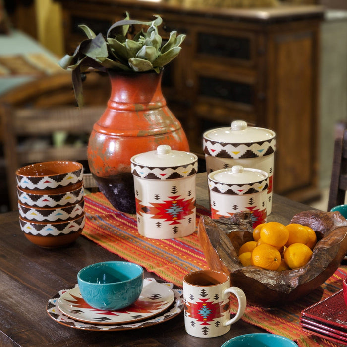 Del Sol Aztec 16PC Ceramic Dinnerware Set Ceramic Dinnerware