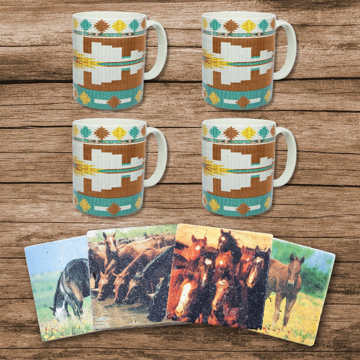 4 PC Horses Coaster Set Coaster
