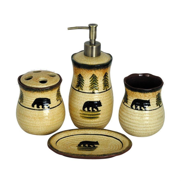 Bear Forest 4-PC Bath Countertop Accessory Set Countertop Bathroom Sets