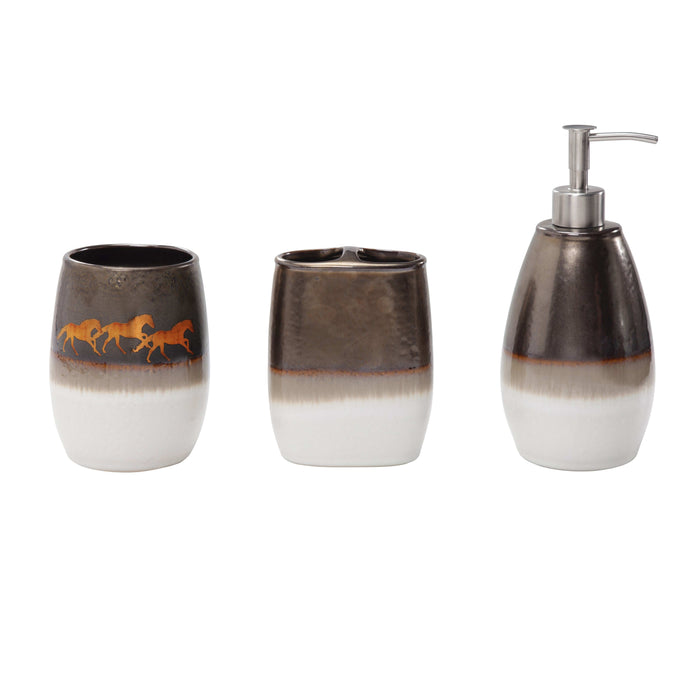 Running Remuda Ceramic 3PC Countertop Bathroom Set Countertop Bathroom Sets