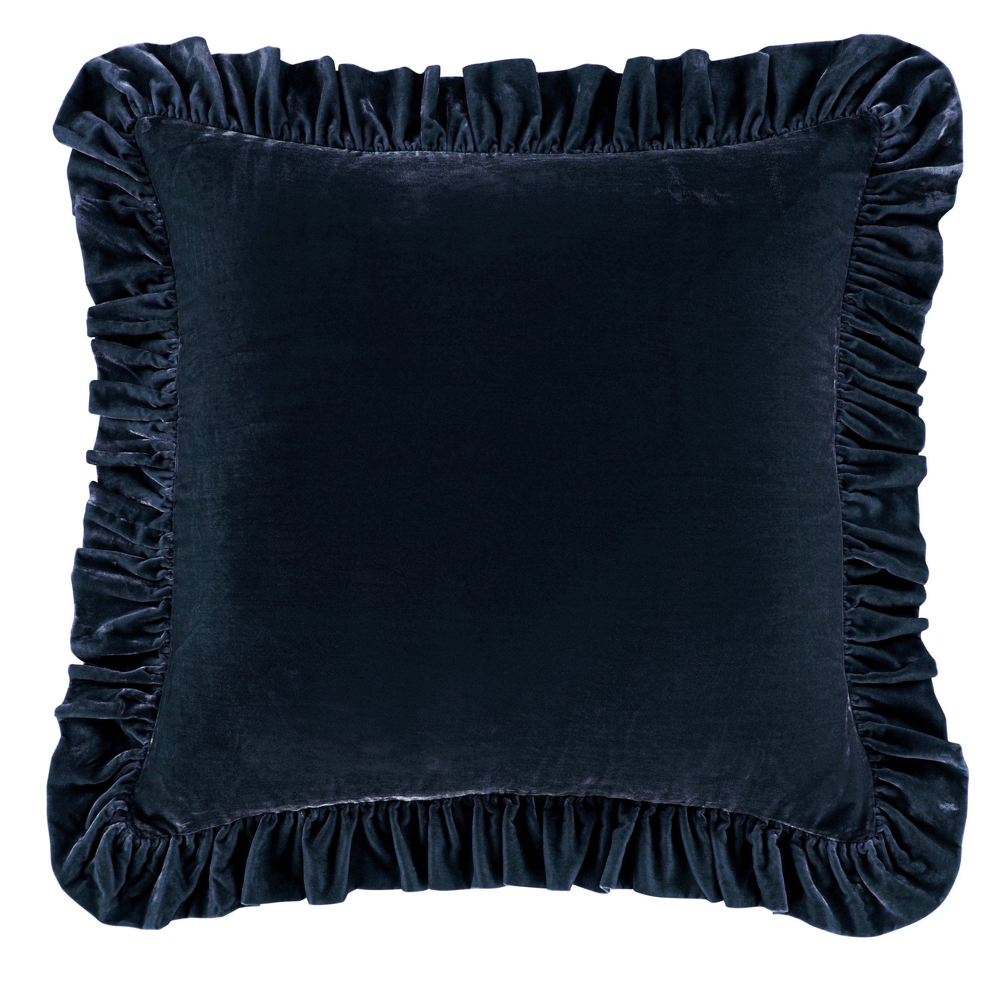 Stella Faux Silk Velvet Euro Sham Midnight Blue Euro Sham