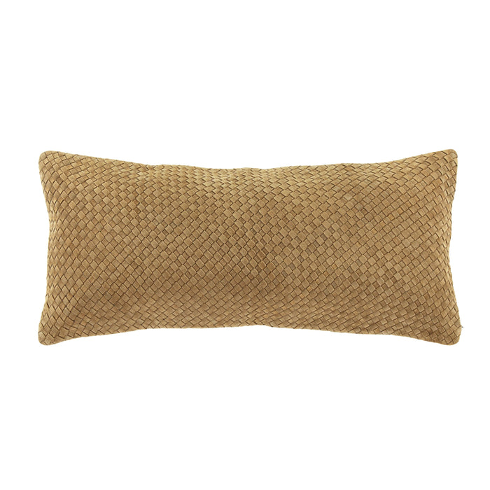 Woven Suede Lumbar Pillow Leather Pillow