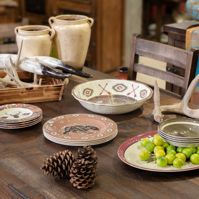Aztec Bear 14PC Melamine Dinnerware Set Melamine Dinnerware