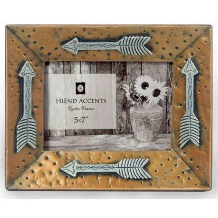 Gold Picture Frame w/ Arrows, 5x7 Picture Frame