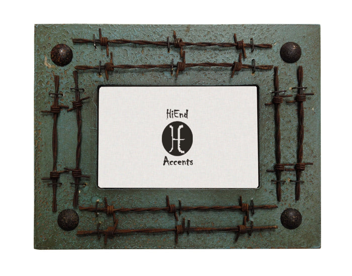 Double Barbwire Picture Frame, 4x6 (3 Colors) Turquoise Picture Frame