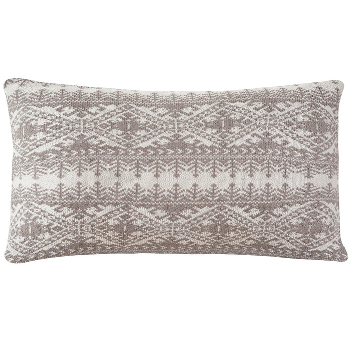 Fair Isle Knit Body Pillow, Taupe 21x35 Pillow