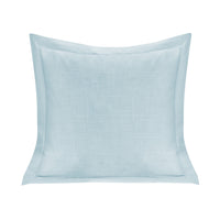 Single Flanged Washed Linen Pillow Light Blue Pillow