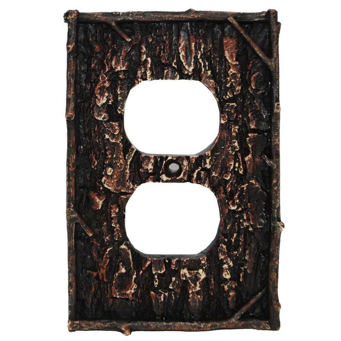 Pine Bark Single Outlet Cover Wall Plate