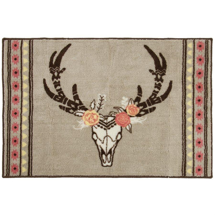 Desert Skull Floral Kitchen/Bath Rug Rug