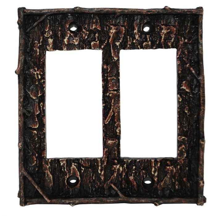 Pine Bark Double Rocker Wall Switch Plate Sale-HD
