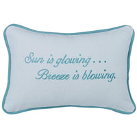 Catalina Turquoise "Sun Is Glowing..." Lumbar Pillow Sale-Pillow