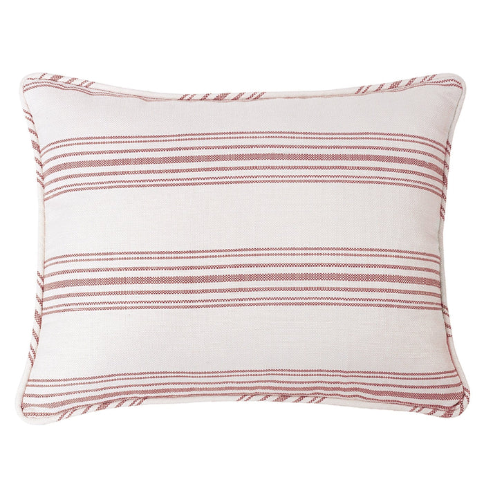 Prescott Striped Pillow Sham, 3 Colors (PAIR) Queen / Red Sham