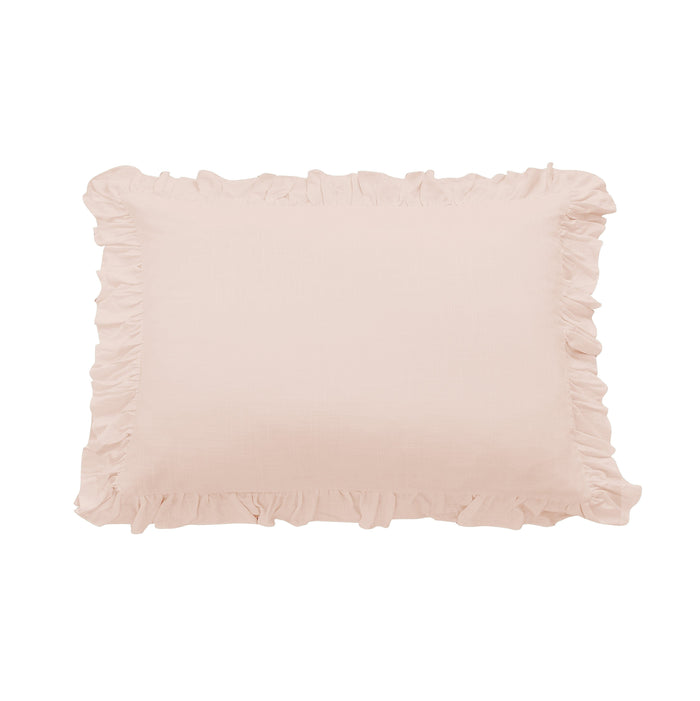 Lily Washed Linen Ruffled Pillow Sham Standard / Blush Sham
