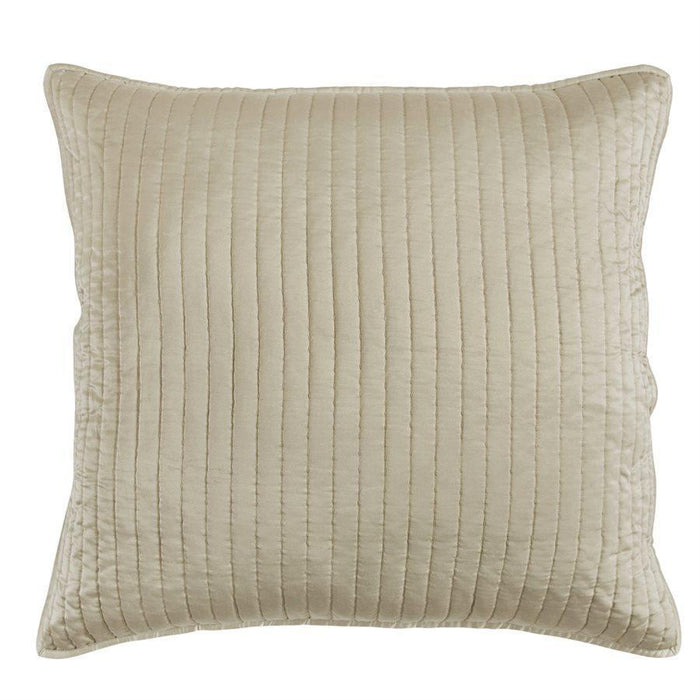 Satin Channel Quilted Euro Sham Taupe Sham