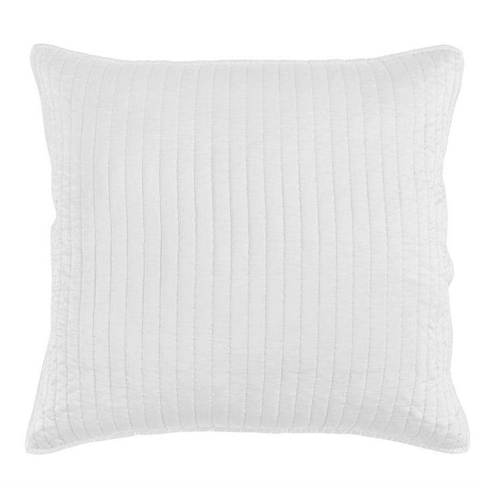 Satin Channel Quilted Euro Sham White Sham