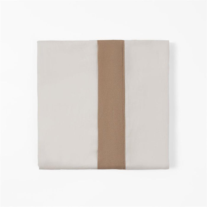 350TC Cream Sheet Set with Tan Flange Queen Sheet