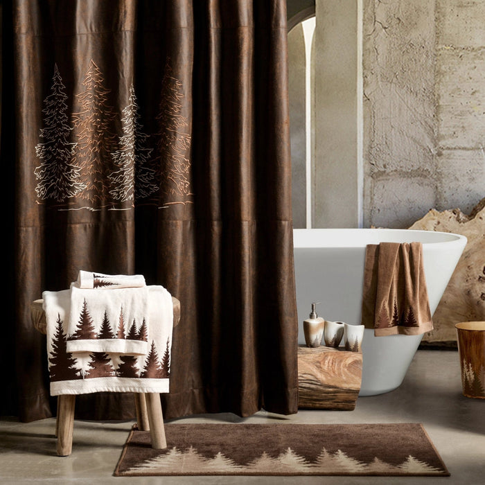 Clearwater Pines Chocolate Shower Curtain Shower Curtain