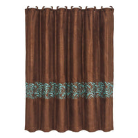Wyatt Shower Curtain w/ Turquoise Scrollwork Shower Curtain