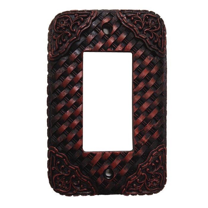Tooled Resin Weaver Single Rocker Wall Switch Plate Switch Plates & Outlet Covers