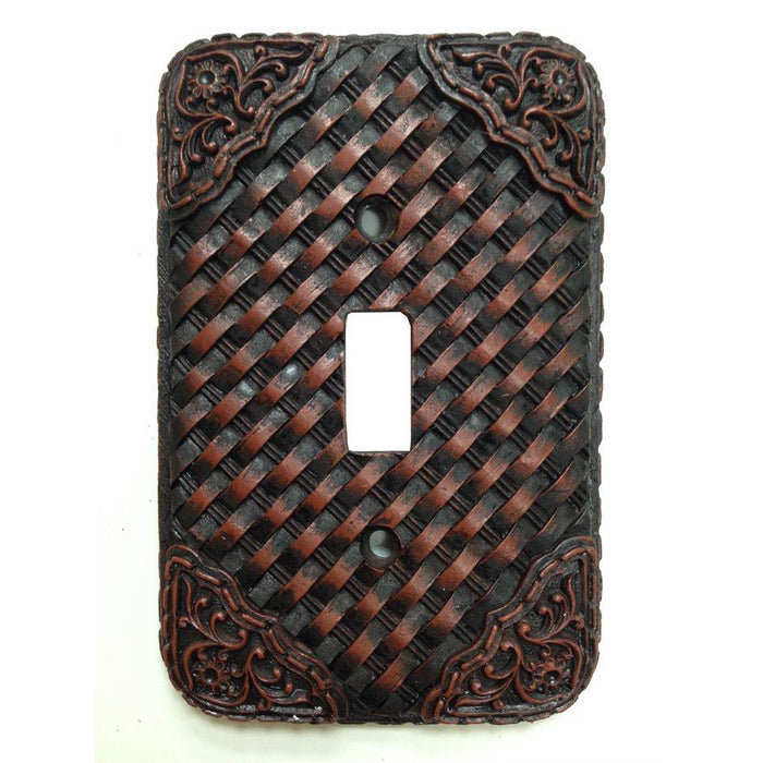 Tooled Resin Weaver Single Switch Wall Plate Switch Plates & Outlet Covers