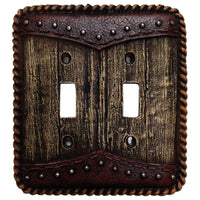 Woodgrain Double Switch Wall Plate Switch Plates & Outlet Covers
