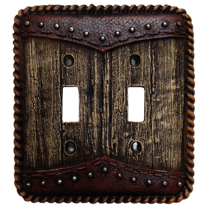 Woodgrain Double Switch Wall Plate Switch Plates & Outlet Covers