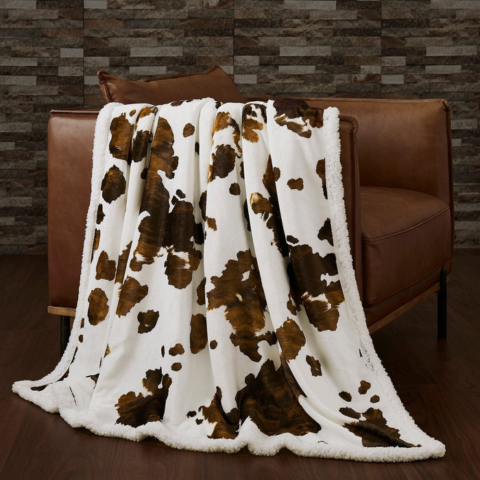 Elsa Cowhide Sherpa Throw, 6 MOQ Throw