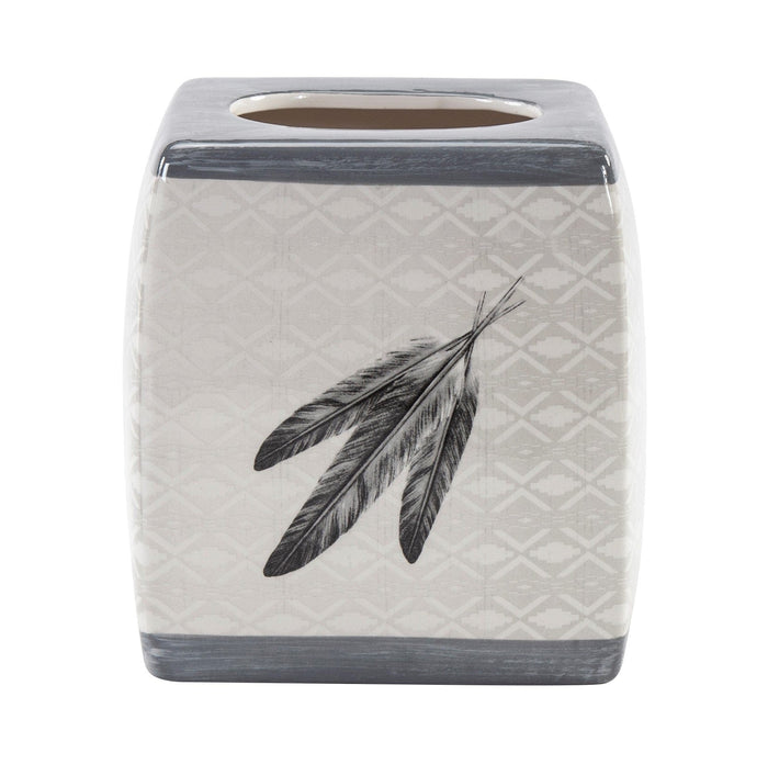 Feather Design Ceramic Tissue Box Tissue Holder