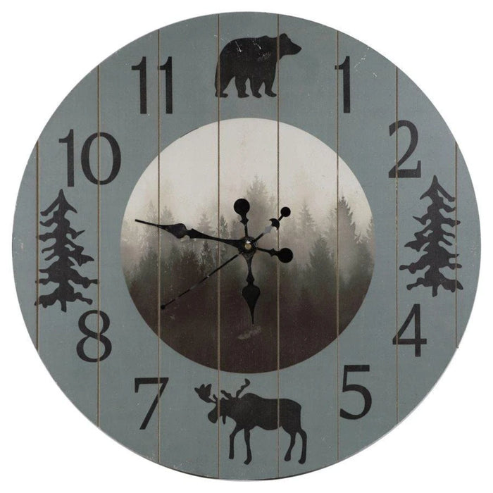 Foggy Forest Rustic Lodge Wall Clock Wall Decor