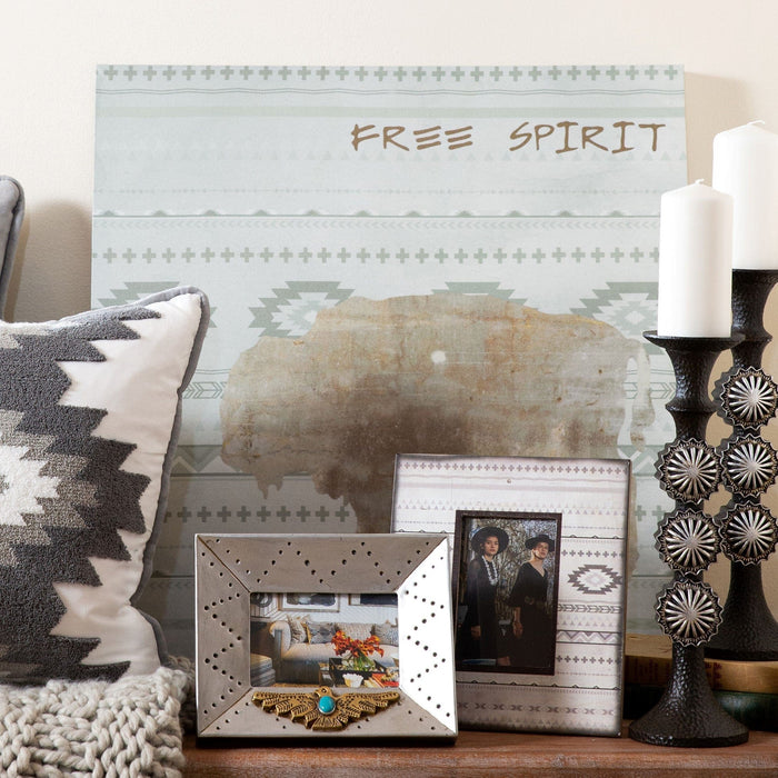 Free Spirit Aztec Buffalo Canvas Southwestern Wall Art Wall Decor