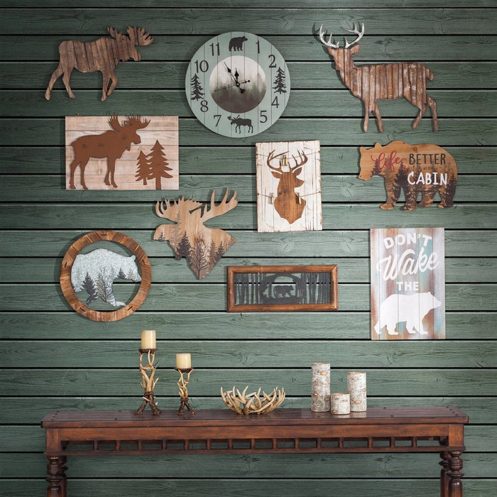 Moose Head Forest Cut Out Rustic Wall Art Wall Decor