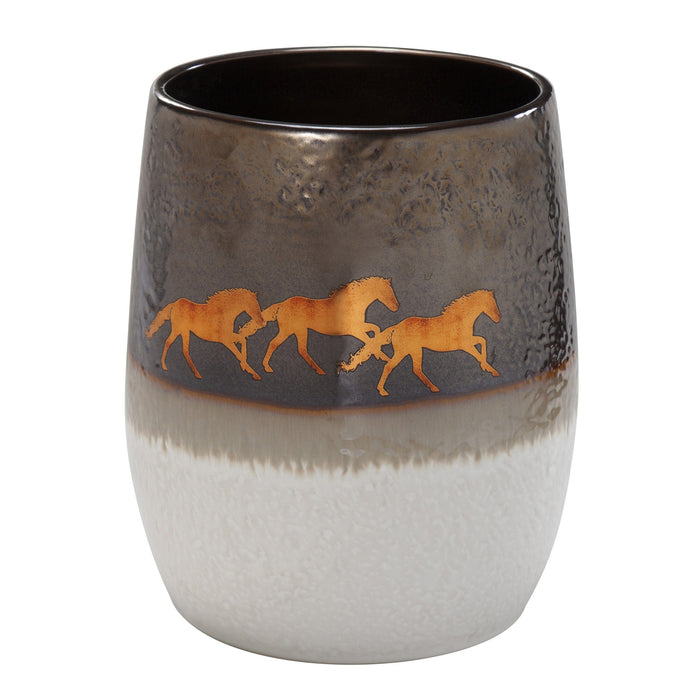 Ceramic Running Remuda Wastebasket Wastebasket